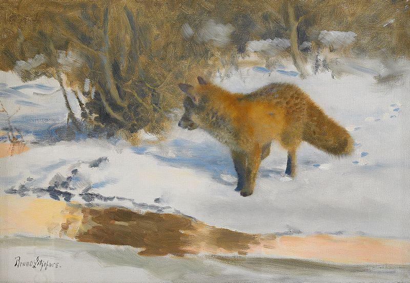 bruno liljefors Winter Landscape with a Fox oil painting picture